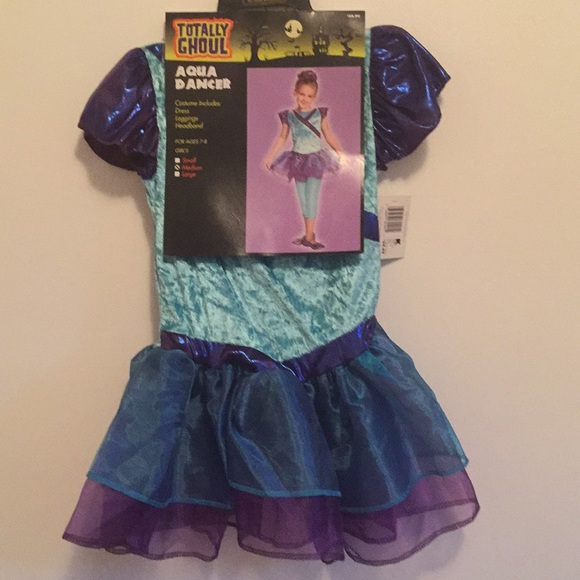 🦋 NWT Girls Aqua Dancer Costume - Picture 1 of 5